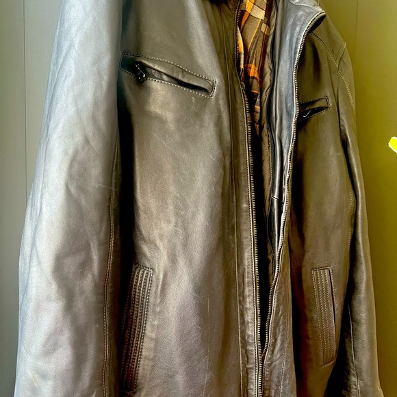 100% real Leather jacket, sly & co, black. XL very good condition - Picture 2 of 3